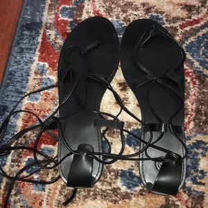 Black gladiator sandals